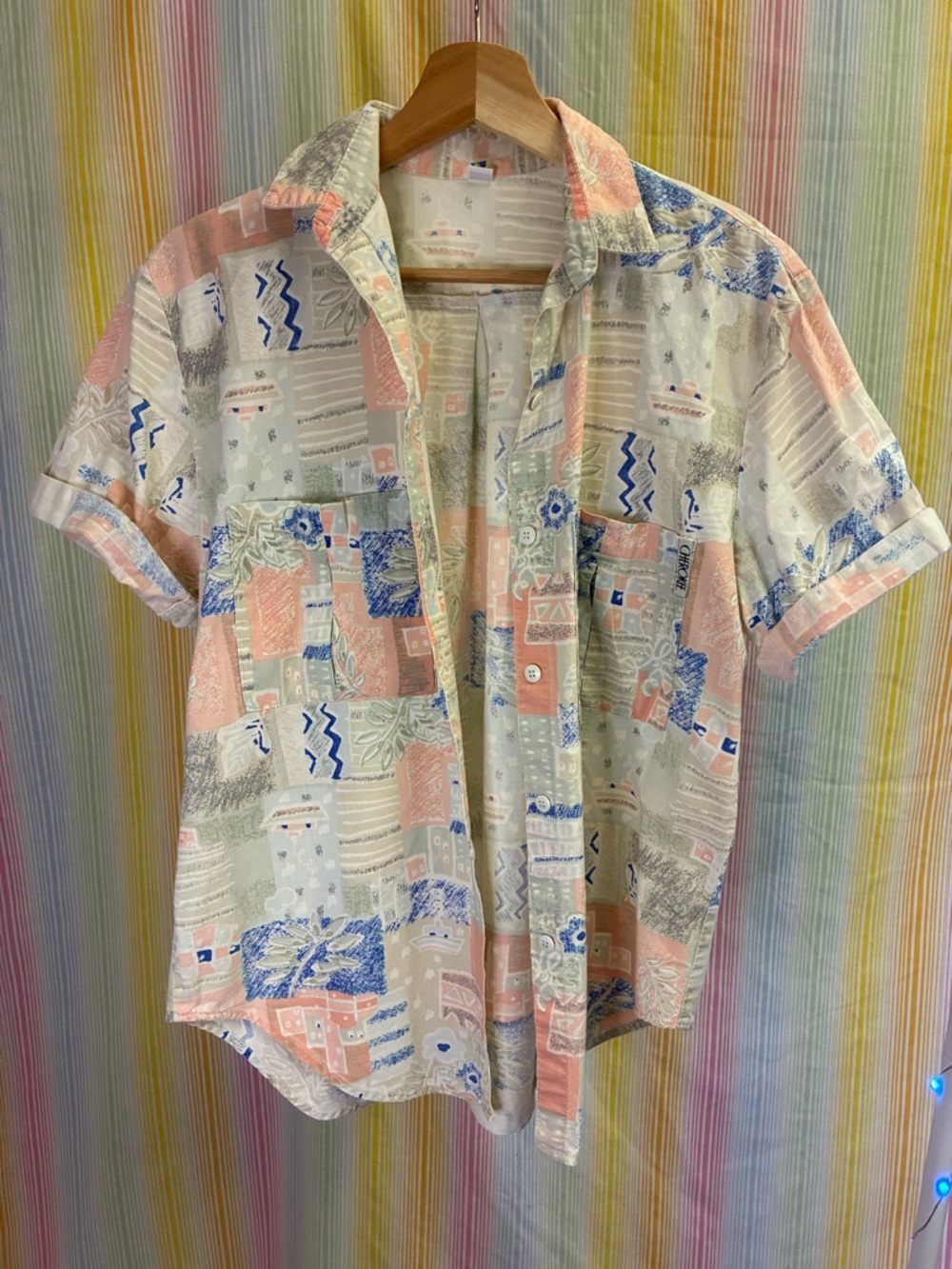 Vintage Cherokee Hawaiian style button down short sleeve shirt, size S - Picture 3 of 8
